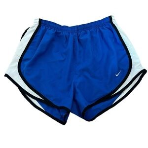 ♥️Nike Tempo Dry fit Blue White Running Shorts Athletic Lined Women Size Small